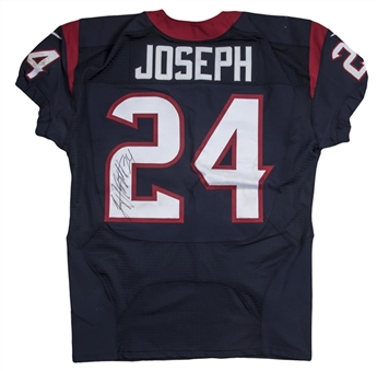 2013 Johnathan Joseph Game Used & Signed Houston Texans Home Jersey Used on 11/17/2013 Salute to Service Game (NFL-PSA/DNA)